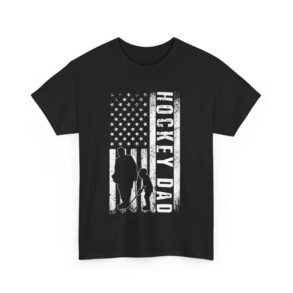 Hockey Dad Usa Flag T-Shirt, Hockey Player Sports Lovers Father'S Day S-5XL Birthday Gifts