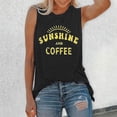 thumbnail image 2 of WEIWEN Sleeveless Tops for Women Summer Casual Sunshine and Coffee Printed Athletic Workout Shirts Loose Fit Womens Tank Tops Black, S, 2 of 5