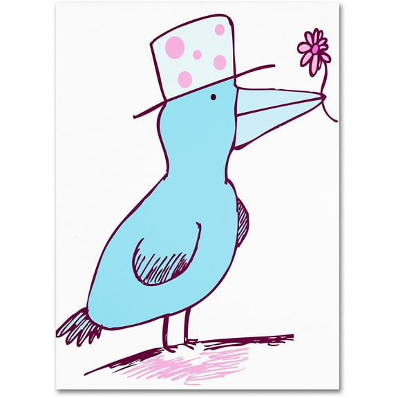 Trademark Fine Art "Flower Bird" Canvas Art by Carla Martell