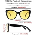 thumbnail image 4 of FEISEDY Polarized Vintage Sunglasses American Square Jackie O Cat Eye Sunglasses B2451, 4 of 17