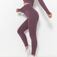 thumbnail image 2 of Fesfesfes Fashion Leggings Women Solid Color Span Ladies High Waist Slim Leg Trousers Yoga Pants Long Pants, 2 of 7