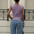 thumbnail image 5 of Women's Draped Cowl Neck Ruched Sleeveless Tank Top Going Out Tops Elegant Brunch Outfit Summer Beach Vacation Going Out Womens Tops Purple XL, 5 of 5