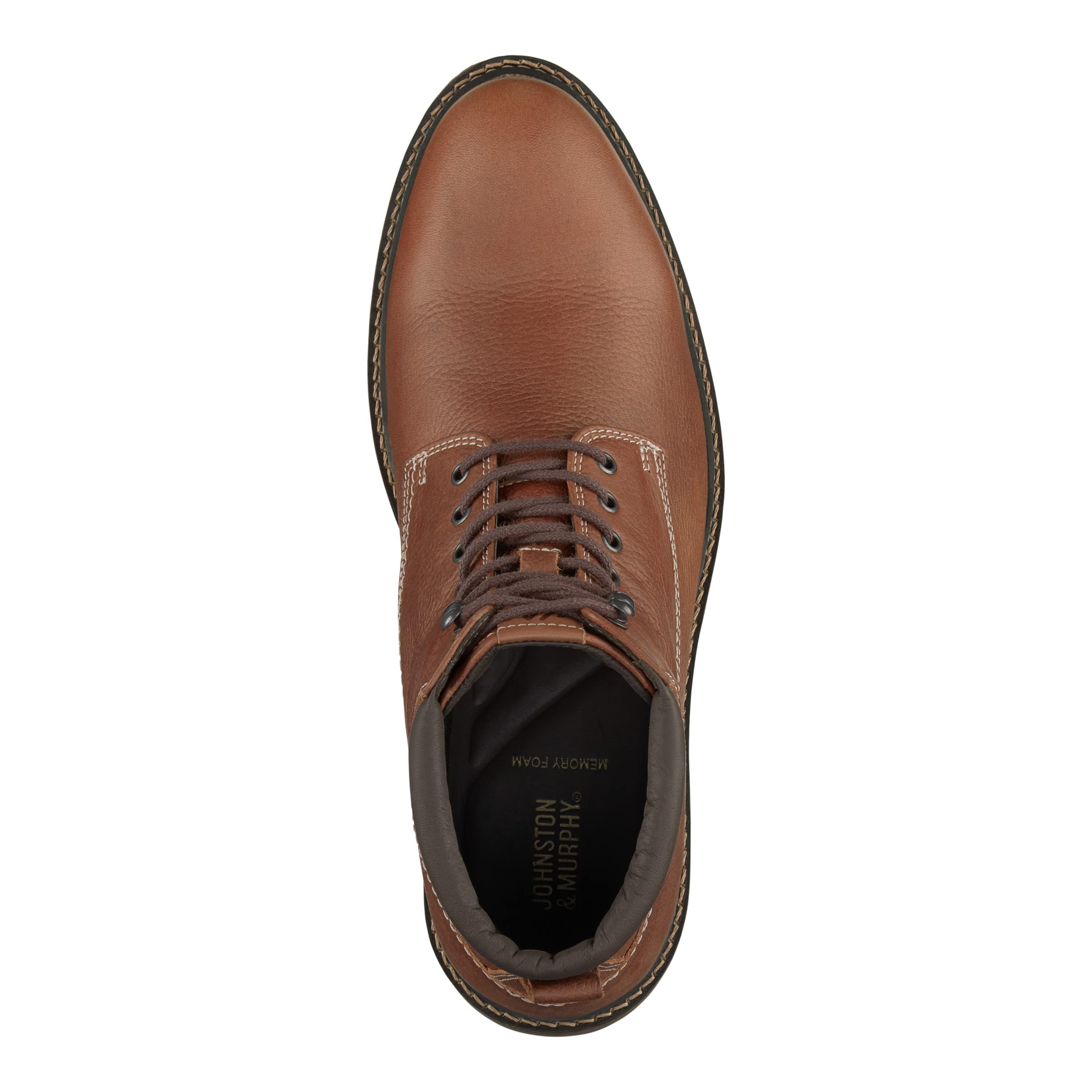 Johnston & Murphy Sheepskin Oxford Shoes 13W Brown Leather Memory Foam Johnston & Murphy Passport Brown Oxfords Shoes 20-1350 Mens  main image 2
