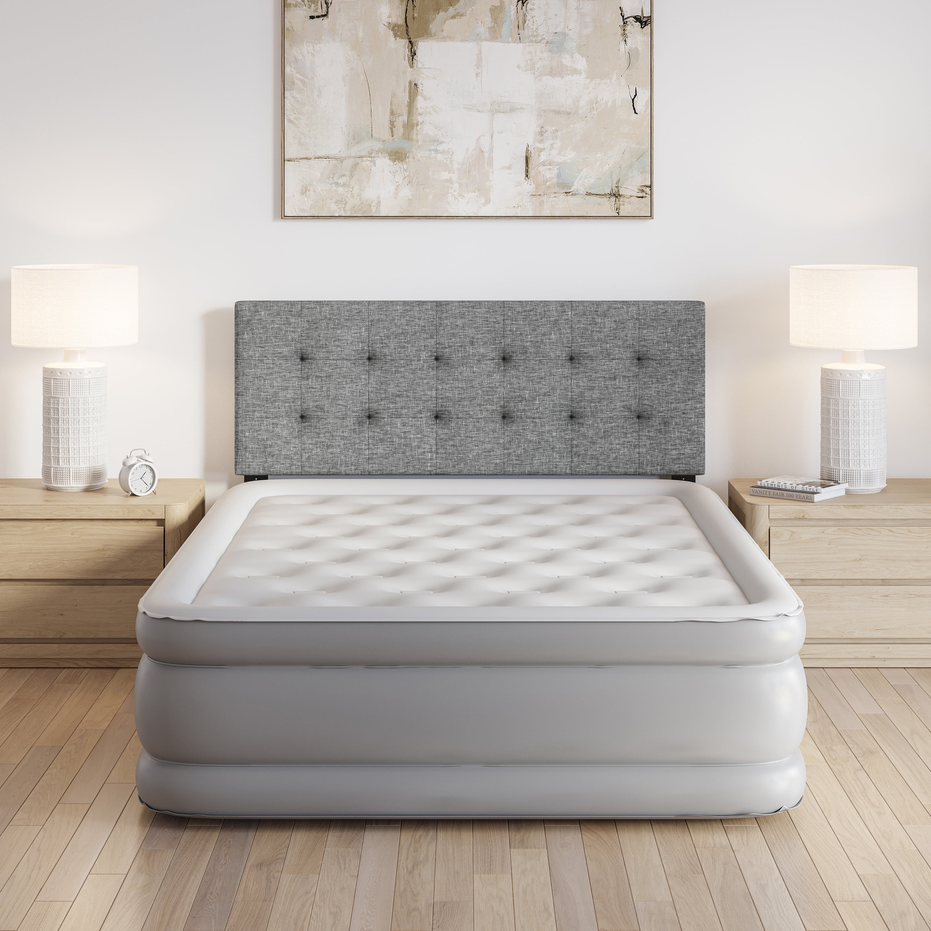 Boyd Sleep Linen Instant Adjustable Headboard, Gray
