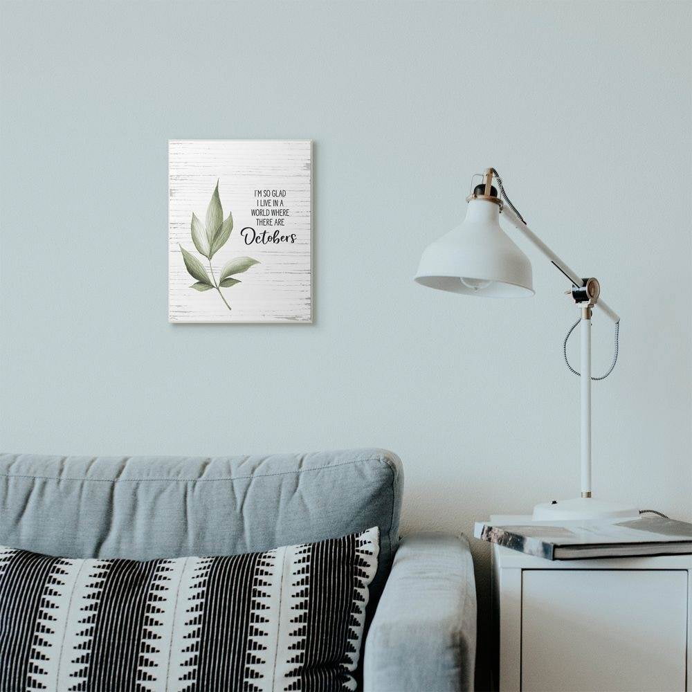 Stupell Industries World Of Octobers Fall Leaves Autumn Seasonal Design Wood Wall Art By Artist Lettered and Lined