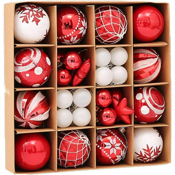 LINLIN 42 Pcs Christmas Balls, 3 & 6 cm Christmas Tree Decoration Ball, Mini Christmas Balls ornaments for party, Christmas Wedding Party, Christmas Decorations