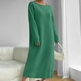 thumbnail image 5 of Aueoeo Womens Oversized Dresses Long Sleeve Sweat Dresses Loungewear Maxi Dress Crew Neck Vacation Outfit, 5 of 7