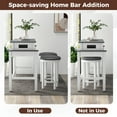 thumbnail image 6 of Gymax 3-Piece Home Bar Set Counter Height Bar Table w/ 2 Upholstered Bar Stools White & Grey, 6 of 10