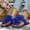Blue, variant on Women's Flower Detail Slide Sandals, Flat Open Toe Casual Beach Flip Flops for Summer Vacation and Outdoor Use Blue 36