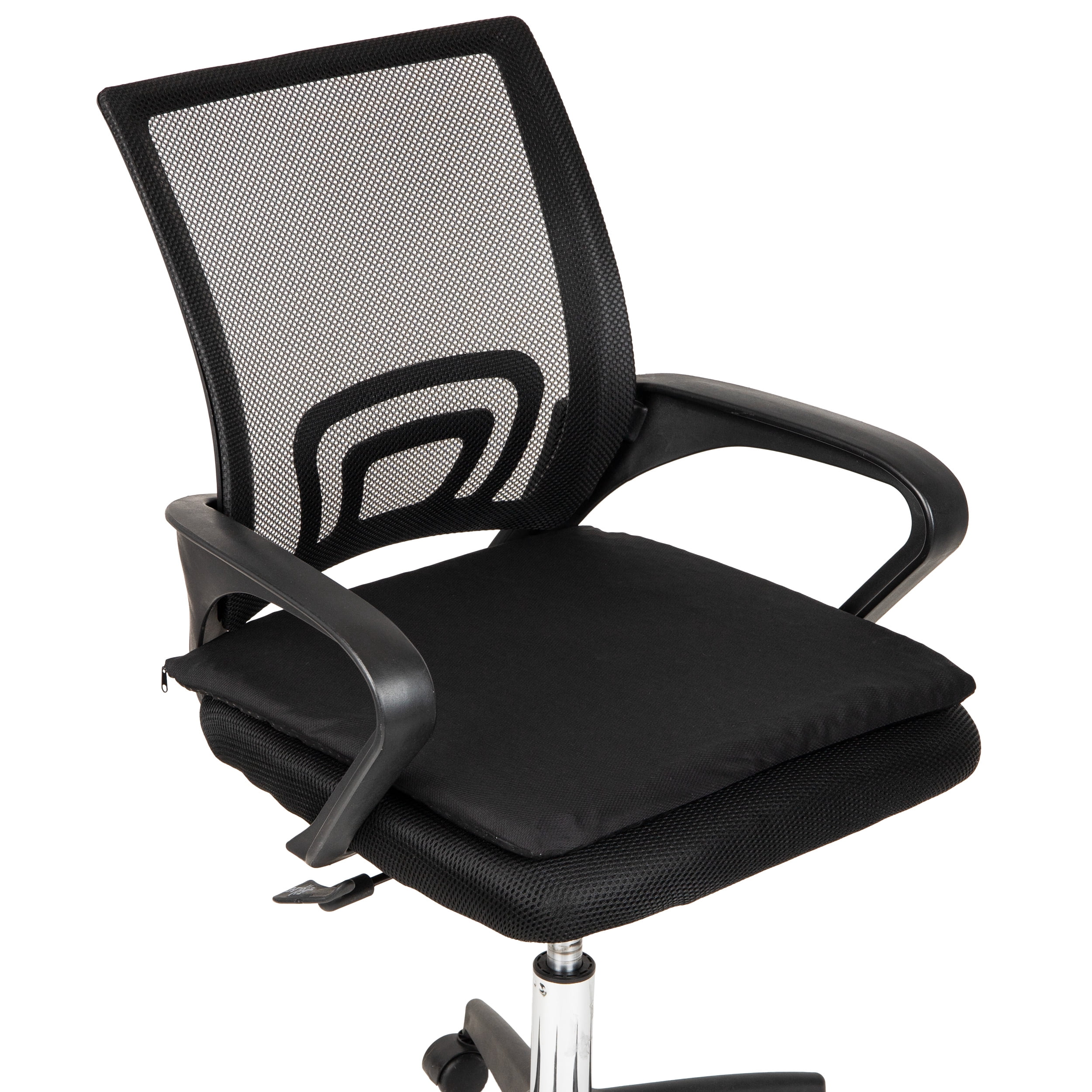 Mind Reader Seat Cushion with Gel Core, Ergonomic Pressure Relief for Tailbone, Hip, Coccyx & Sciatica Pain, Office, Car, Wheelchair, Black