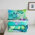 thumbnail image 5 of Sea Turtle Bedding Set Green Blue Ocean Duvet Insert Queen,Colorful Underwater World Comforter Set ,Nautical Sea Animal Reptile Duvet Filler Under Sea Fish Jellyfish Bedroom Decor, 5 of 7