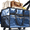 Navy Blue, variant on Pasman Reusable Grocery Bag with 6 Wheels, Foldable Rolling Tote, Collapsible Cart for Groceries, Silver, Medium, 70 Liter