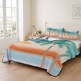 thumbnail image 2 of Twin XL Quilt Set 68''x98'', Boho Summer Beach Lightweight Bedspread Coverlet Set with 2 Pillow Shams, Abstract Tropical Palm Trees Burlap Breathable All Season Quilt Bedding for Dorm/Guest Room, 2 of 9