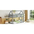 thumbnail image 6 of House-shaped Twin Over Bunk Bed In Grey, Made With Rubber Wood, Includes & Guardrails Grey Wood Bed, Fascinating Feature And Long-lasting, 6 of 6