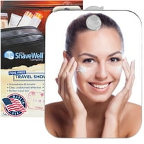 The Shave Well Company Fog-Free Shower Shaving Mirror, Unbreakable Travel Mirror, Suction Cup Included