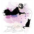 thumbnail image 3 of Ambesonne Kitten Duvet Cover Set, Girl and Cat, Calking, Black Lilac Lavender, 3 of 6