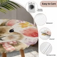 thumbnail image 4 of Easter Rabbit Round Fitted Tablecloth with Elastic Edge Watercolor Bunny Red Purple Floral Linen Texture Table Cover Fit for 55"-60" Tables Waterproof Tablecloths for Dinner Camping Picnic, 4 of 9