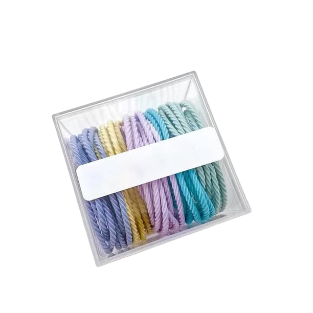 Jumpingount Paquete de 50 bandas elásticas para el cabello para mujer, moda portátil, cola de caballo reutilizable, regalos para esposa, bandas para vestir Accesorio para el cabello Luz colorida Jumpingount AP011836-02B