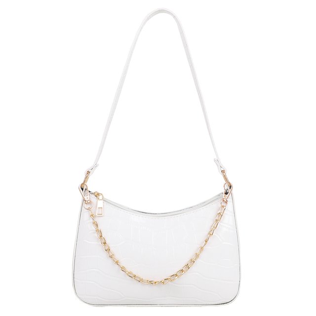 Sywqhk Vintage Mujer Pu Cocodrilo Patrón Axila Bolsa Cadena Hobos Bolso (Blanco) Sywqhk Para estrenar