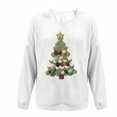 thumbnail image 5 of Yteetum Chandails en Molleton de Noël pour Femmes, Col Rond, Tricot Côtelé, Chandail Sans Capuche, Imprimé Graphique, Manches Longues, 5 of 5