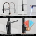 thumbnail image 2 of Matte Black Kitchen Faucet  - Commercial Kitchen Faucets Single Handle Single Hole Spring Rose Gold Kitchen Faucet with Pull Down Sprayer Black, 2 of 6