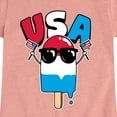 thumbnail image 3 of Instant Message - USA Popcicle - Toddler & Youth Girls Short Sleeve Graphic T-Shirt, 3 of 6