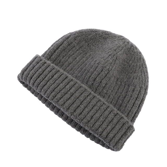 Casquettes d'Hiver Tricotées Bonnets Melon Bonnets Durables Mode Laine Protection Chapeaux Décontracté Chandail Hip-Hop Bonnet Accessoires Ski Cyclisme Gris Foncé