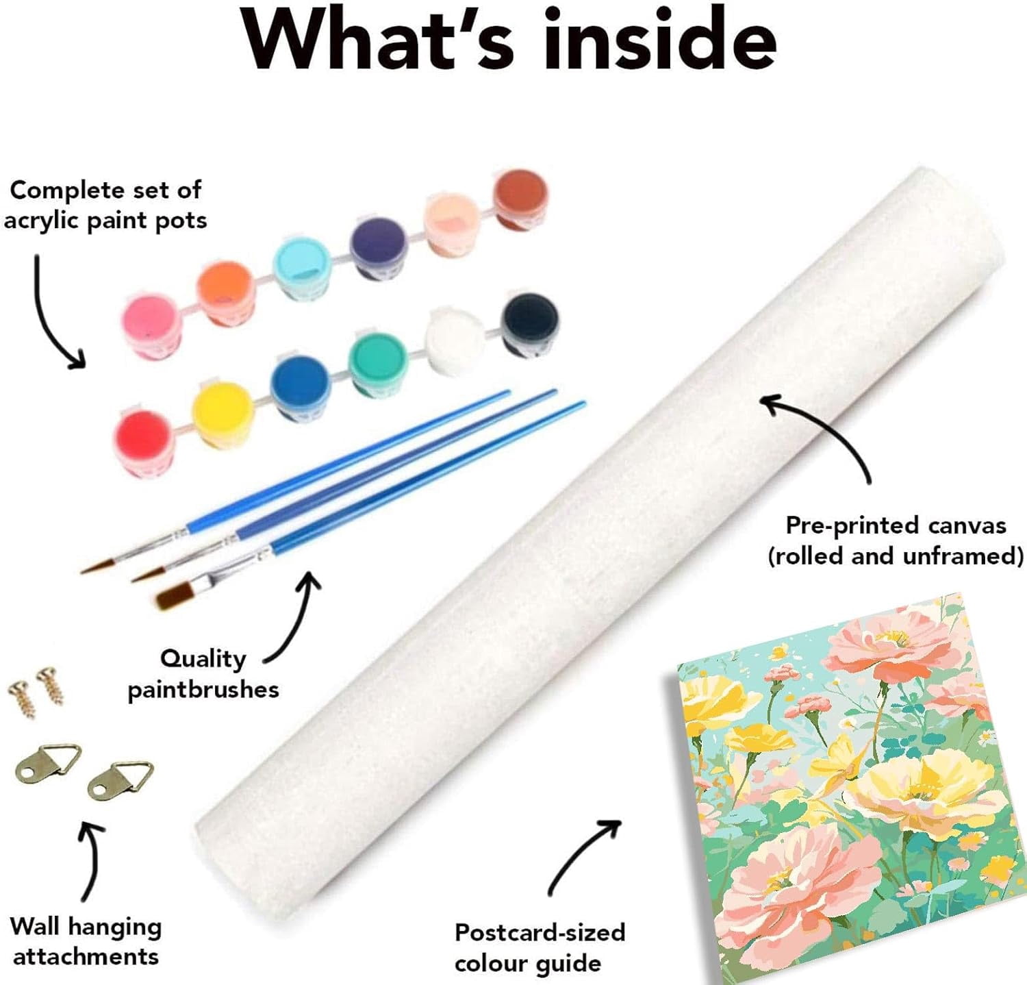 Flowers Paint by Numbers for Adults Beginner, Flowers DIY Acrylic Paint by Numbers Kit, Adult Paint by Number Kits on Canvas for Home Decor Gift 16x20 Inch,MT20647-US,16"x20"