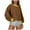 Womens Pullover Brown, variant on Womens Fall Fashion Clothes, Long Sleeve Pullover for Women Casual Loose Fit Solid Color Crewneck Sweatshirts