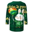 thumbnail image 5 of HOMBOM St.Patricks Day Shirts for Women Irish Graphic Tees Spring Army Green Crewneck Shamrock Print 3/4 Sleeve Cute Womens Tops, 5 of 5