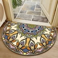 thumbnail image 6 of DizeyBoyo Half Round Doormat Ethnic Floral Semi Circle Area Rug Non Slip Indoor Outdoor Entrance Half Moon Rug Absorbent Durable Washable Front Floor Mat for Kitchen Bedroom Patio Fireplace, 6 of 10