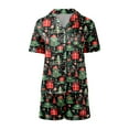 thumbnail image 5 of CONZONE Christmas Pajamas Sets for Women 2 Peice Pjs Set Short Sleeve Satin Sleepwear Tops Shorts Xmas Tree Graphic Comfy Nightwear Loungewear for Lady, 5 of 5