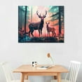 thumbnail image 2 of COMIO Vintage Deer Canvas Rustic Wall Art Wildlife Canvas Print Landscape Painting Ready to Hang Living Room Home Decor Animal, 2 of 4