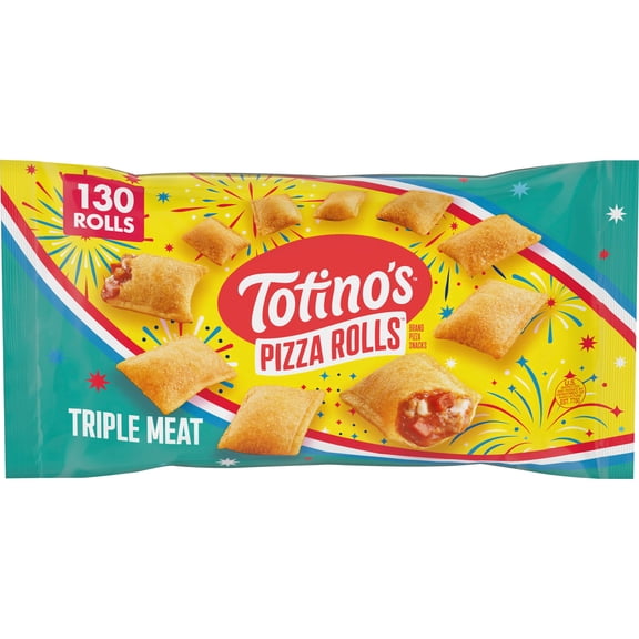 Totino's Pizza Rolls, Triple Meat Flavored, Frozen Snacks, 130 Rolls, 63.5 oz