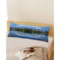 thumbnail image 5 of Blue Mountain Body Pillow Cover 20 x 54 Inch Decorative Pillow Cover Modern Art Green Forest Lake Lumbar Pillowcase Seasonal Rectangle Cushion Case for Couch Sofa Bed Living Room, 5 of 7
