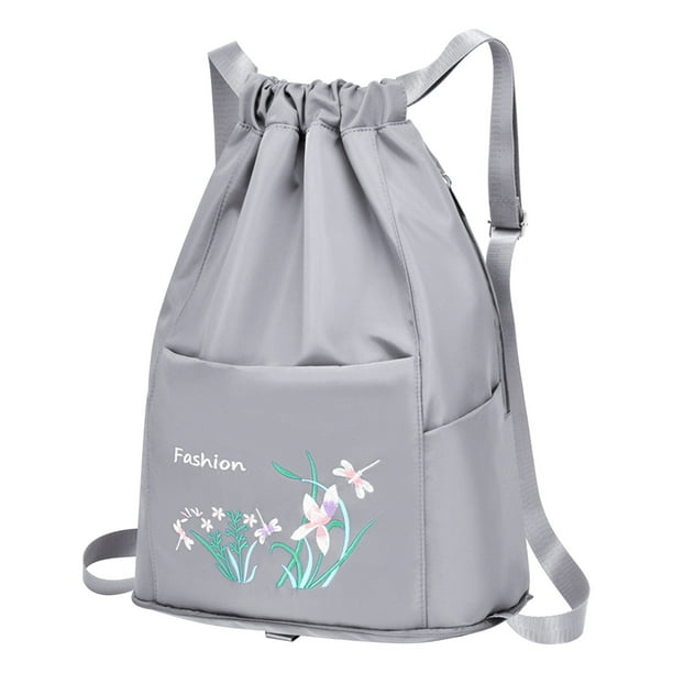 Yhmxh Organizadores y almacenamiento Mochila plegable con cordón de gran capacidad, bordada, para mujer, de viaje Almacenamiento de ducha almacenamiento de cocina Almacenamiento de juguetes