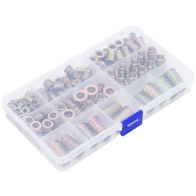 Kit de tuercas de tornillo, 125 piezas Inserto de tuerca de madera Inserto de tuerca de madera Sujetadores de hardware Claridad notable