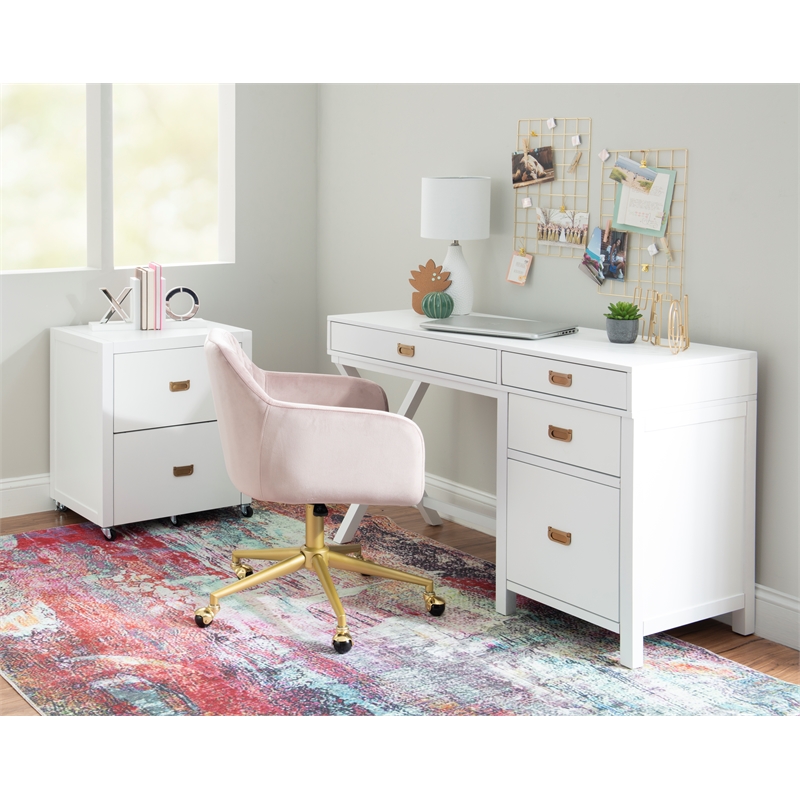 peggy side storage desk white