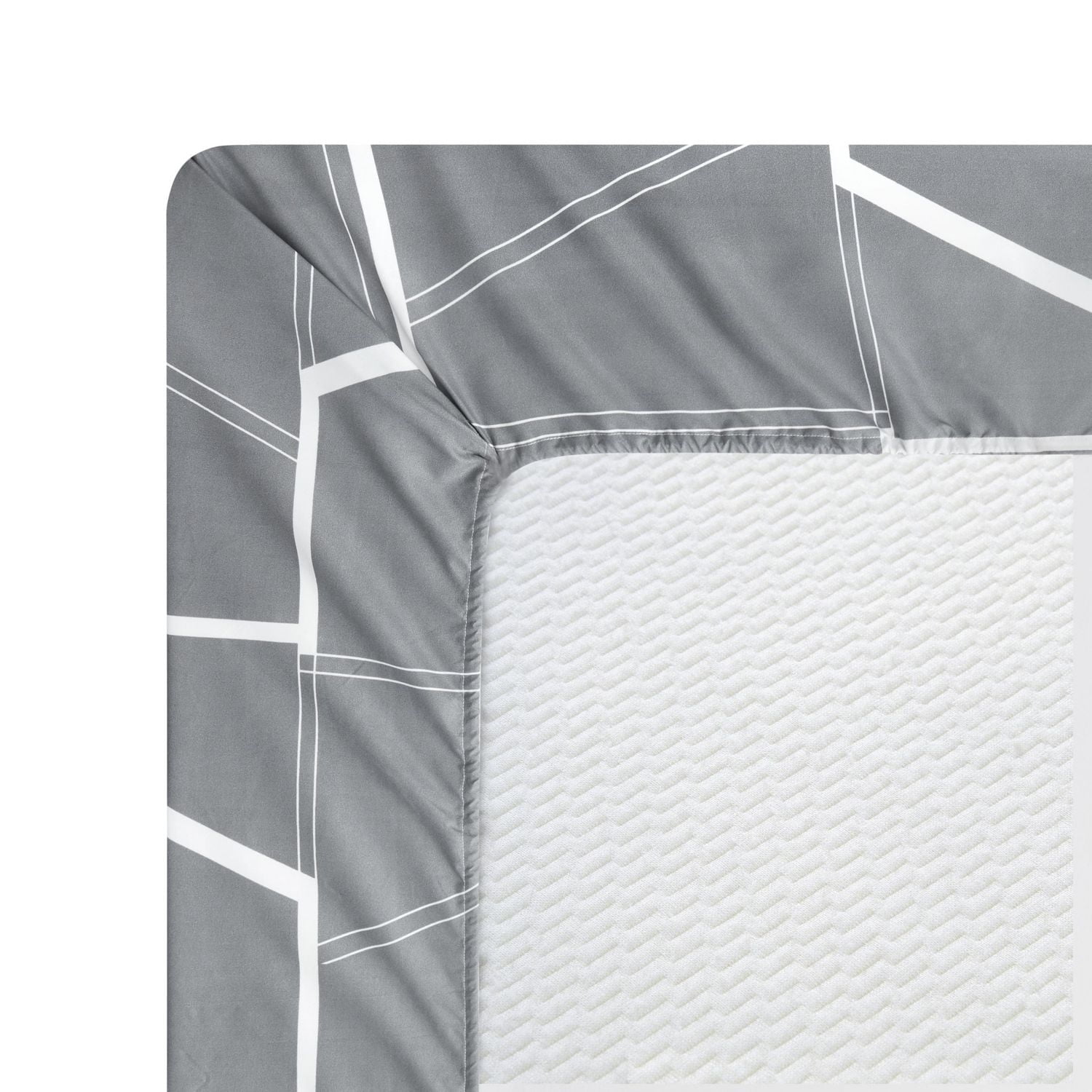 Literie Marina Décoration douce, soyeuse et riche en rayonne de bambou imprimée, toutes saisons, housse de couette, drap-housse, avec fermeture éclair et lien d'angle, motif géométrique fantaisie mode