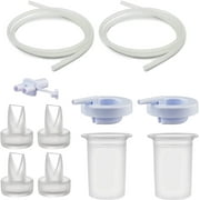 Maymom Pump Parts Compatible with Ameda Purely Yours Pumps, Mya Joy; Incl. Top Cap, Silicone Membrane, Duckbill, Tubing and Adapter; Replaces Ameda Spare Parts