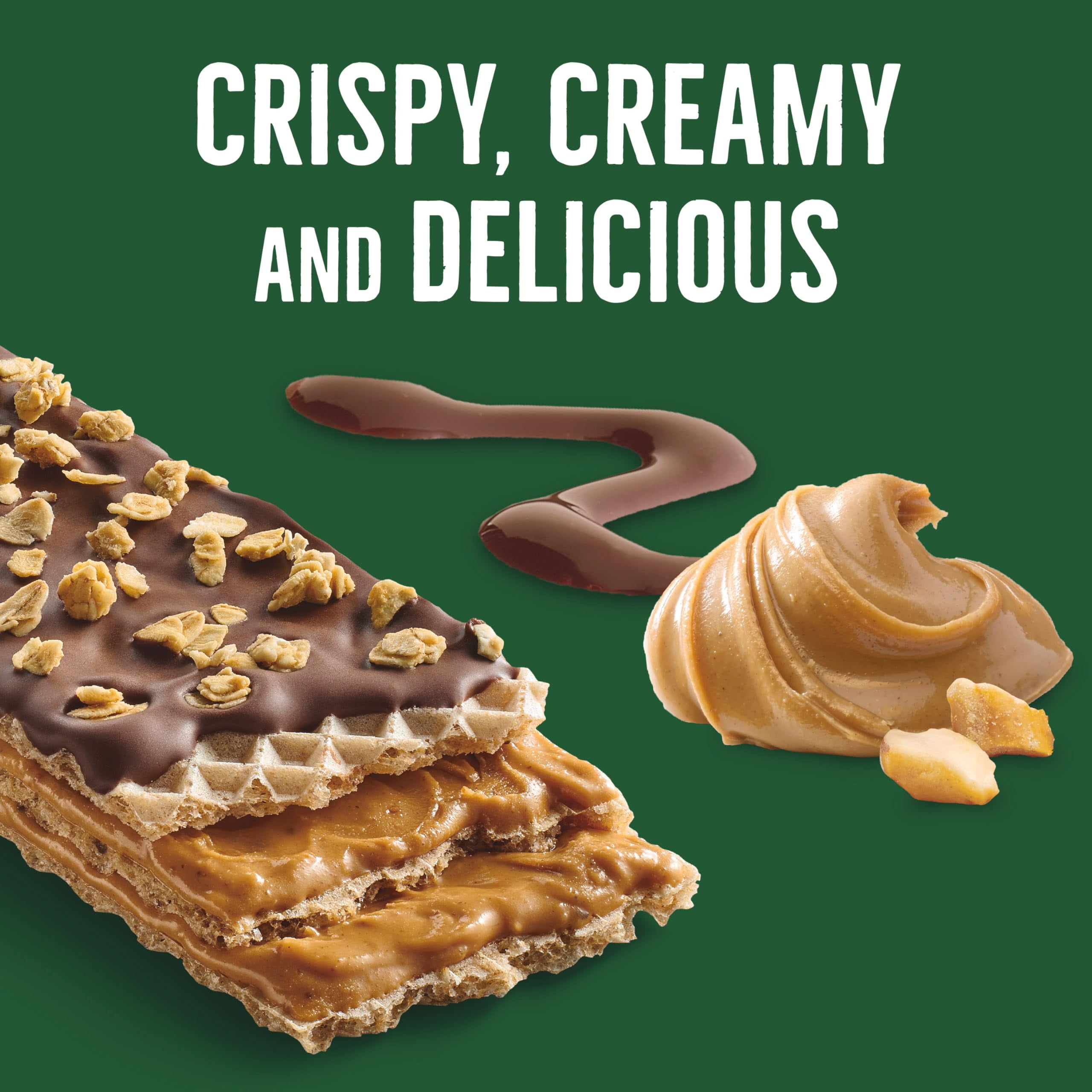 Pack of 2 - Nature Valley Wafer Bars, Peanut Butter Chocolate Flavored Snacks, 10 Bars, 13 Oz