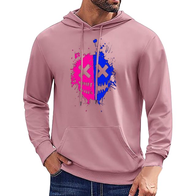 toraway Oversized Sweatshirt Dress Patchwork Men Fashion Casual Part Print Hooded Pullover Long Sleeve Drawstring Hooded Sweater Tops XL