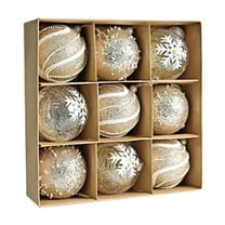 AuroraX Christmas Decoration Set Clear Hanging Plastic Minimalist Ball Ornaments Neutral 2025 9 pcs for Home,Tree Decoration Decor