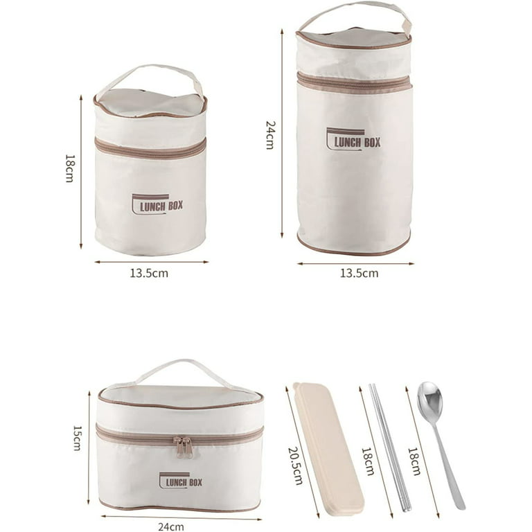 Stainless Steel Bento Box Adult Lunch Box with Bag 3 Stackable