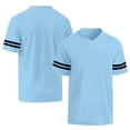 thumbnail image 5 of Unisex Blank Football Jerseys Classic V Neck Short Sleeve Athletic Workout Sport Shirts Light Blue S, 5 of 6