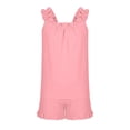 thumbnail image 4 of Oiyii Girls Summer Outfits Solid Tank Top and Ruffle Shorts Loungewear, Sizes 5-16, 4 of 6