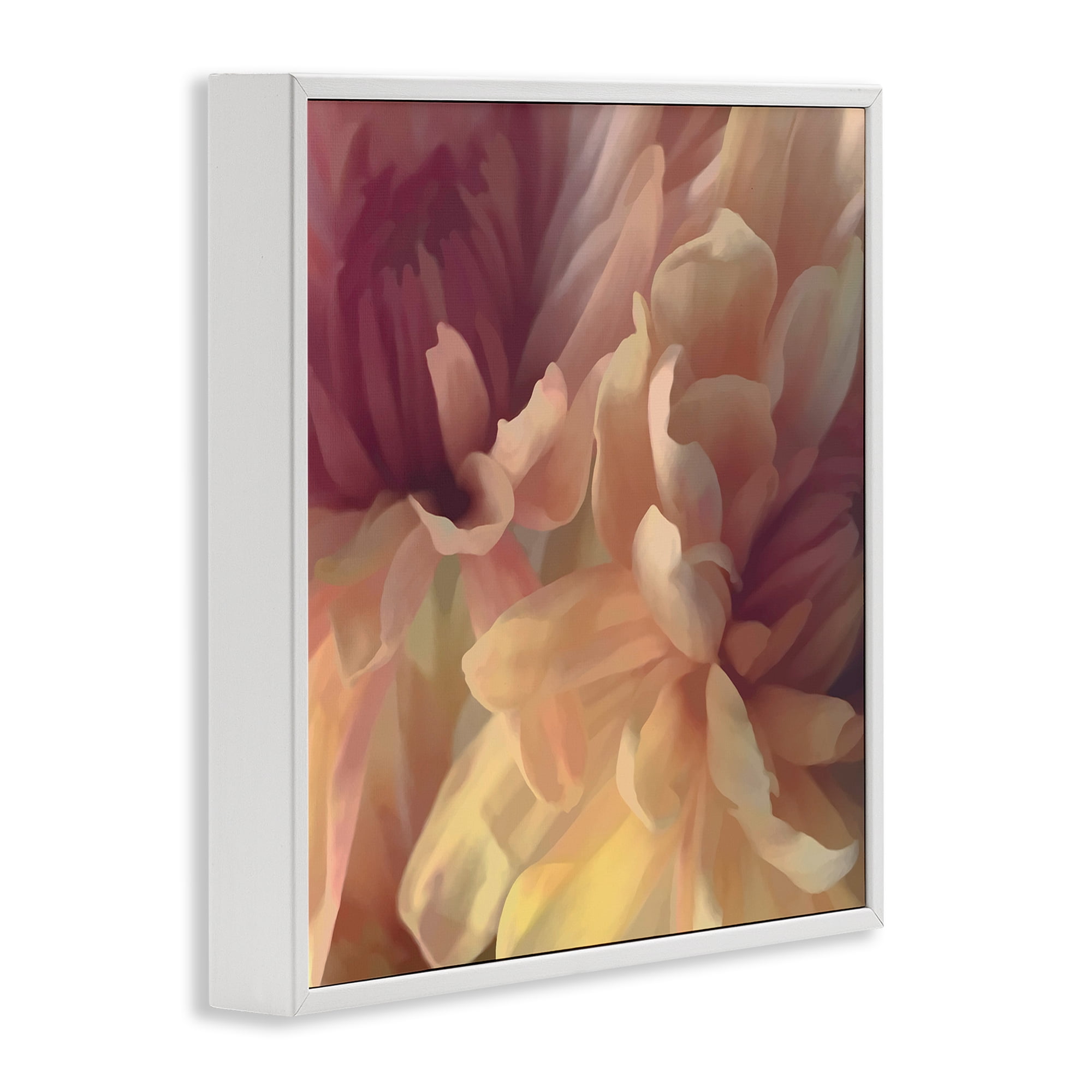 Stupell Industries Curling Dahlia Petals Botanical & Floral Painting White Framed Art Print Wall Art, 12 x 12