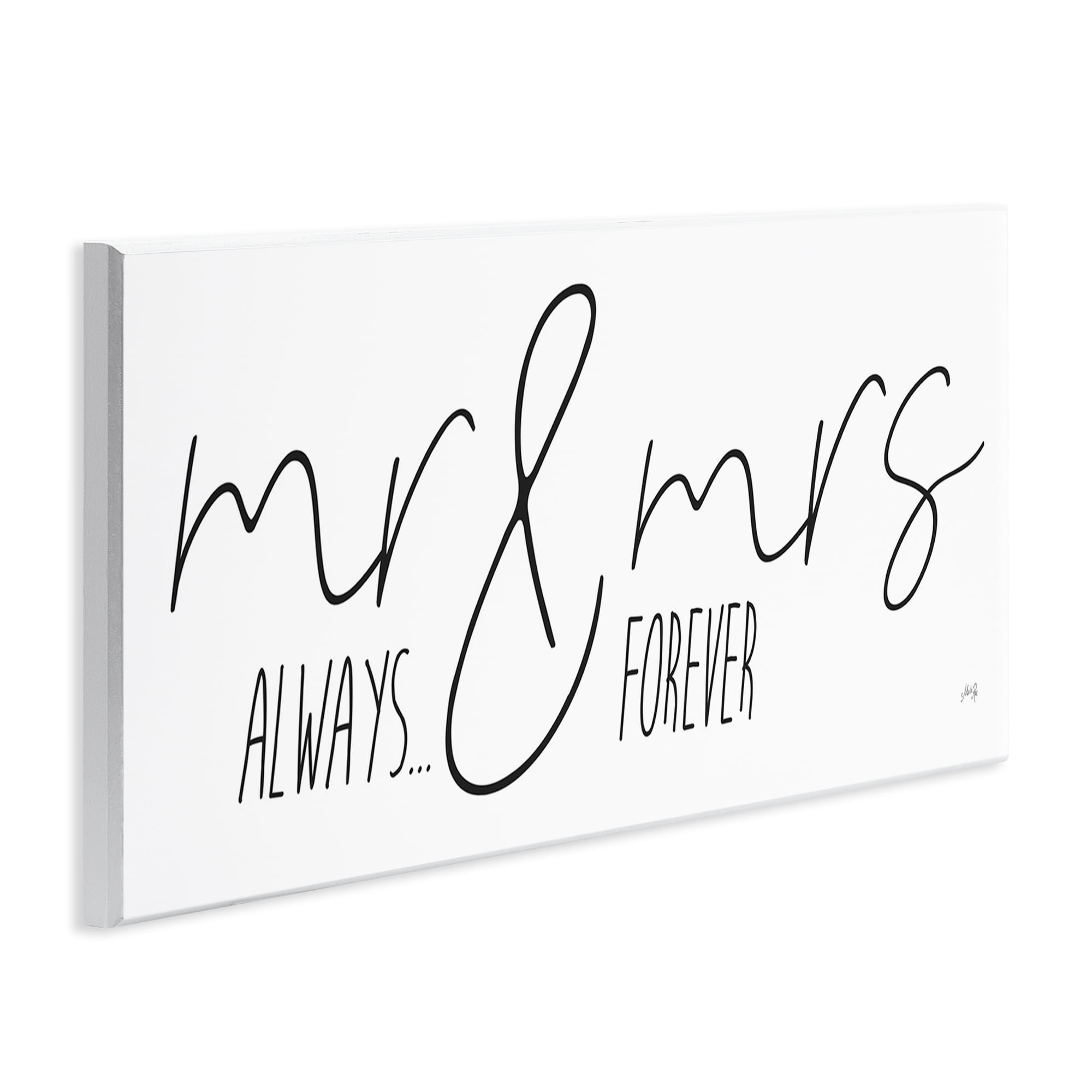 Stupell Industries Romantic Always & Forever Typography Painting Unframed Art Print Wall Art, 17 x 7