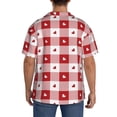 thumbnail image 7 of Goofa Plaid Heart Printed Men's Casual Short-sleeved Shirt,Lightweight Breathable Button-down,Summer Casual men's top,Versatile Fashion shirt-3X-Large, 7 of 7
