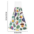 thumbnail image 6 of Yayeee Kitchen Hanging Hand Towels Set of 2 with Loop Bathroom Absorbent Tie Towel, Vibrant Toucans Pattern, 6 of 7